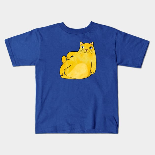 Fat Cat Kids T-Shirt by Drawn to Cats